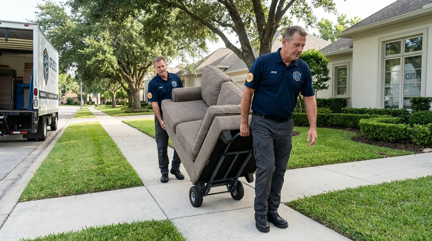 Local residential moving crew loading furniture in Berkley, MI